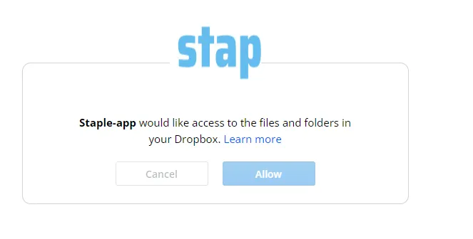 Step 3: Allow access to Staple